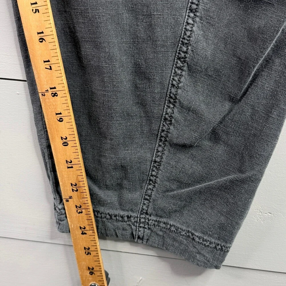 Free People High Road Barrel Pants Womens XS Charcoal Gray Linen Blend Boho